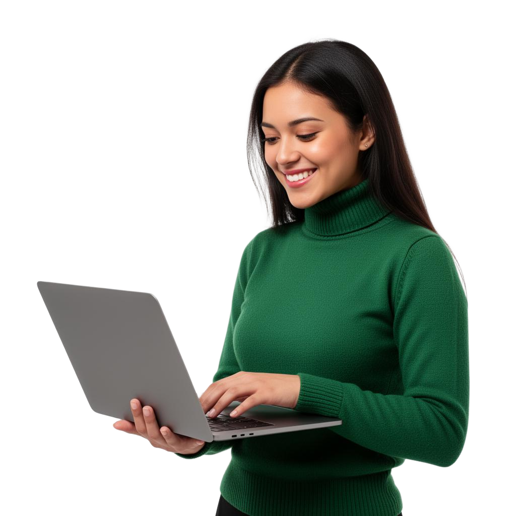 Smiling professional with laptop